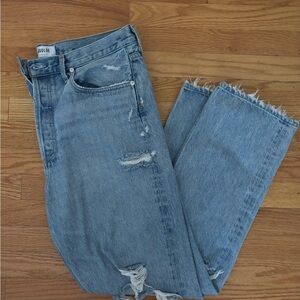 Agolde Women's Light Blue Straight Leg Jeans